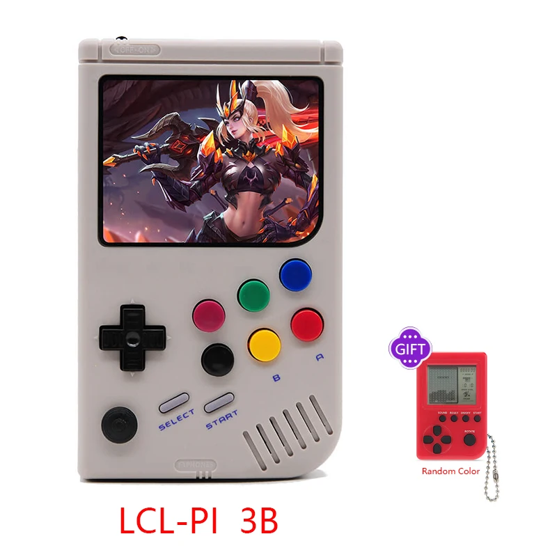 Новинка 2,0, ретро LCL Pi Boy Raspberry Pi для игры для мальчиков, видео игровая консоль, портативная Классическая портативная игровая приставка Raspberry Pi 3B/A - Цвет: Gray 3B