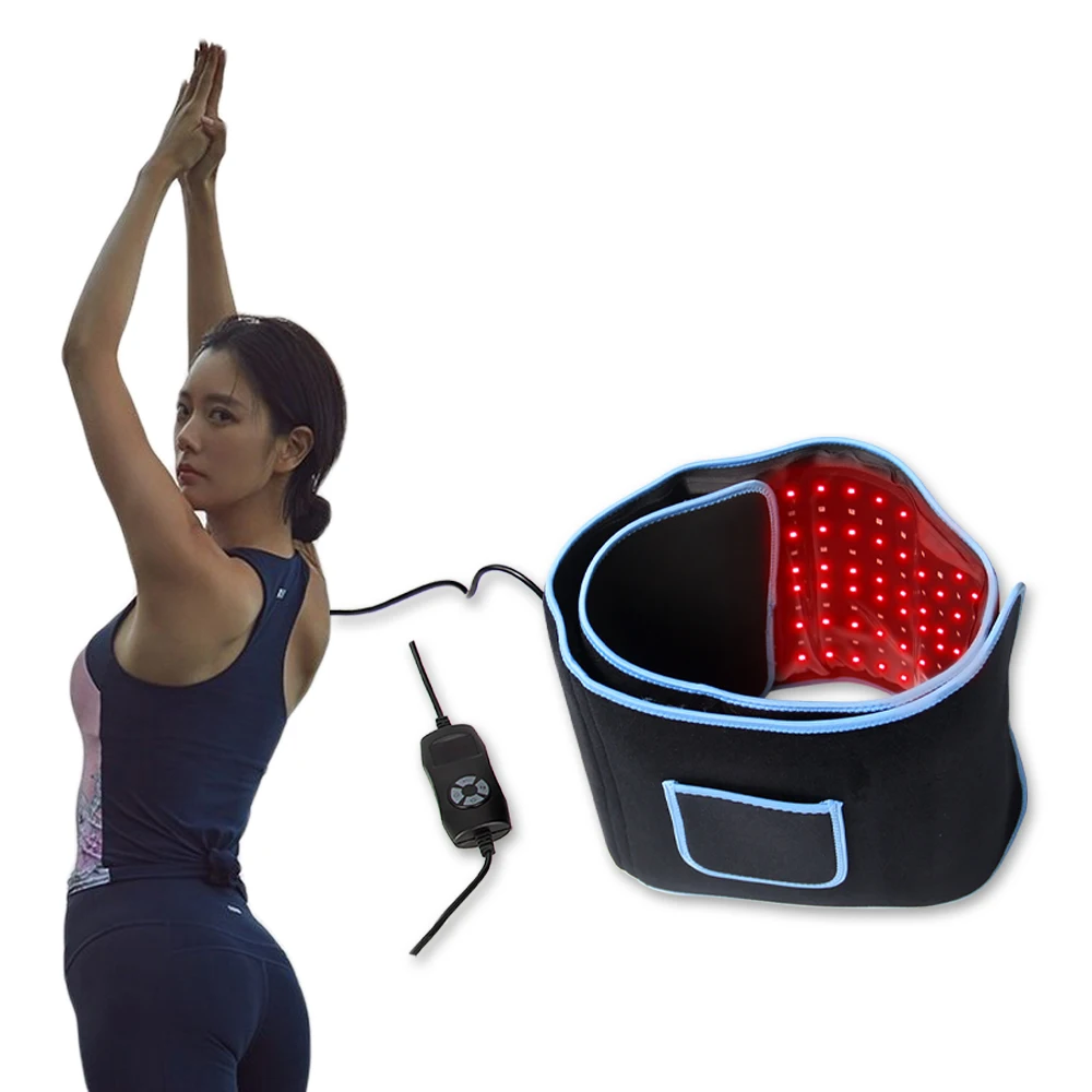 ADVASUN Red & Infrared LED Light Therapy Belt 850nm 660nm Back Pain Relief Belt Weight Loss Slimming Machine Waist Heat Pad Mass