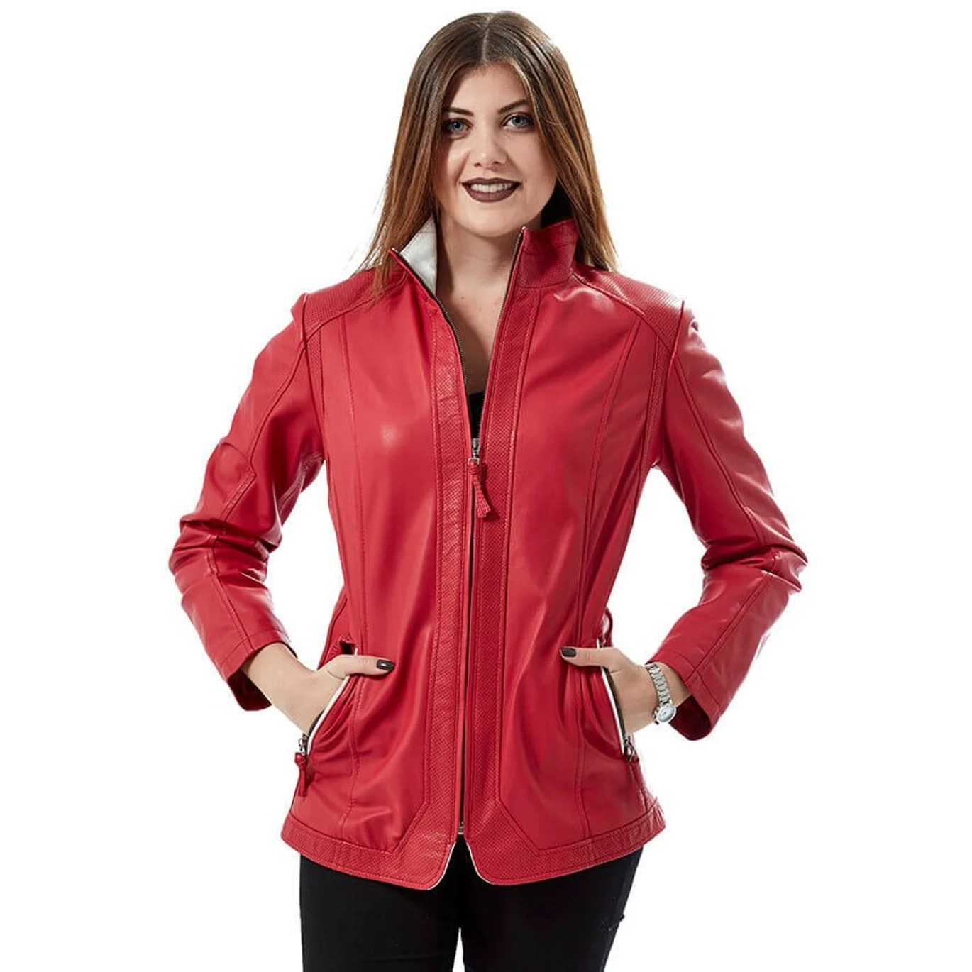 Женская куртка Rosa из натуральной кожи пальто ягненка осень-зима 2022 байкерское