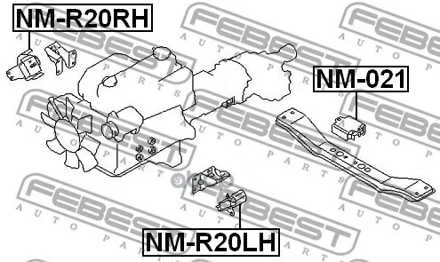 Подушка Двигателя Левая Nissan Terrano Ii R20 1993-2006 Febest арт. NM-R20LH |