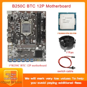 b250c btc mining motherboard pcie 16x to usb3 0 gpu slot lga1151 support ddr4 dimm ram with g3900 cpu for btc mining motherboard free global shipping