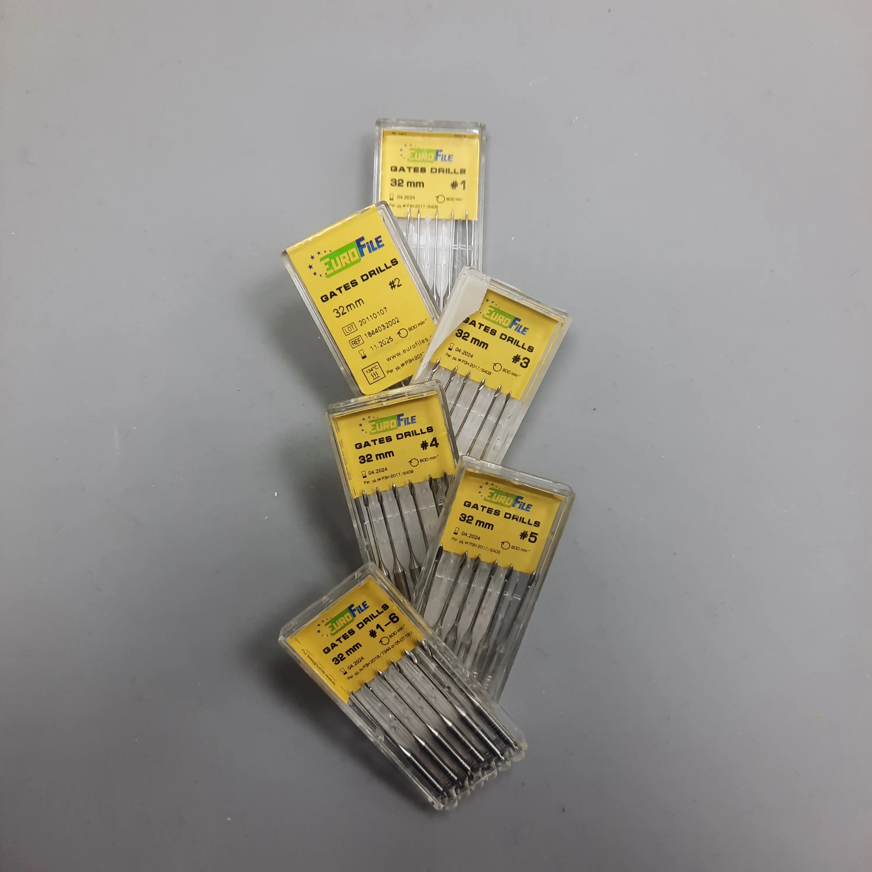 Gates Drills Root drills machine steel root spins Steel teeth Burs 32 mm Dental Tips Instrument eurofile 6 PCs. |