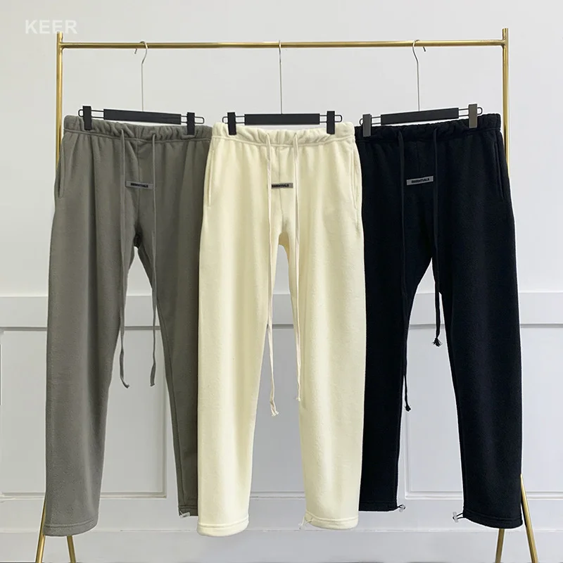 

21SS Essentials Drawstring Pants Men's Essentials Polar Fleece Hip Hop Sweatpants Street Fleece Harajuku Trousers