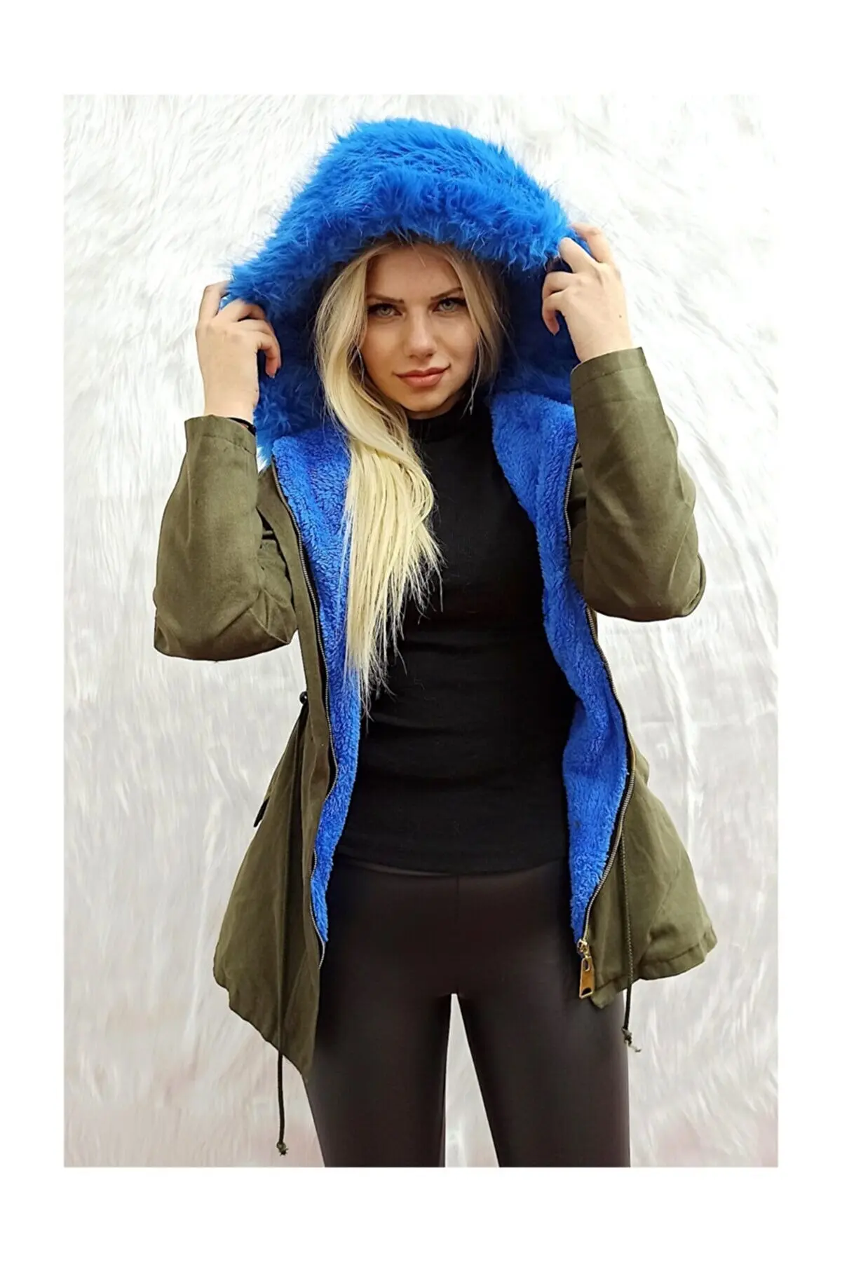 

Nice and comfort woman Coat Blue color