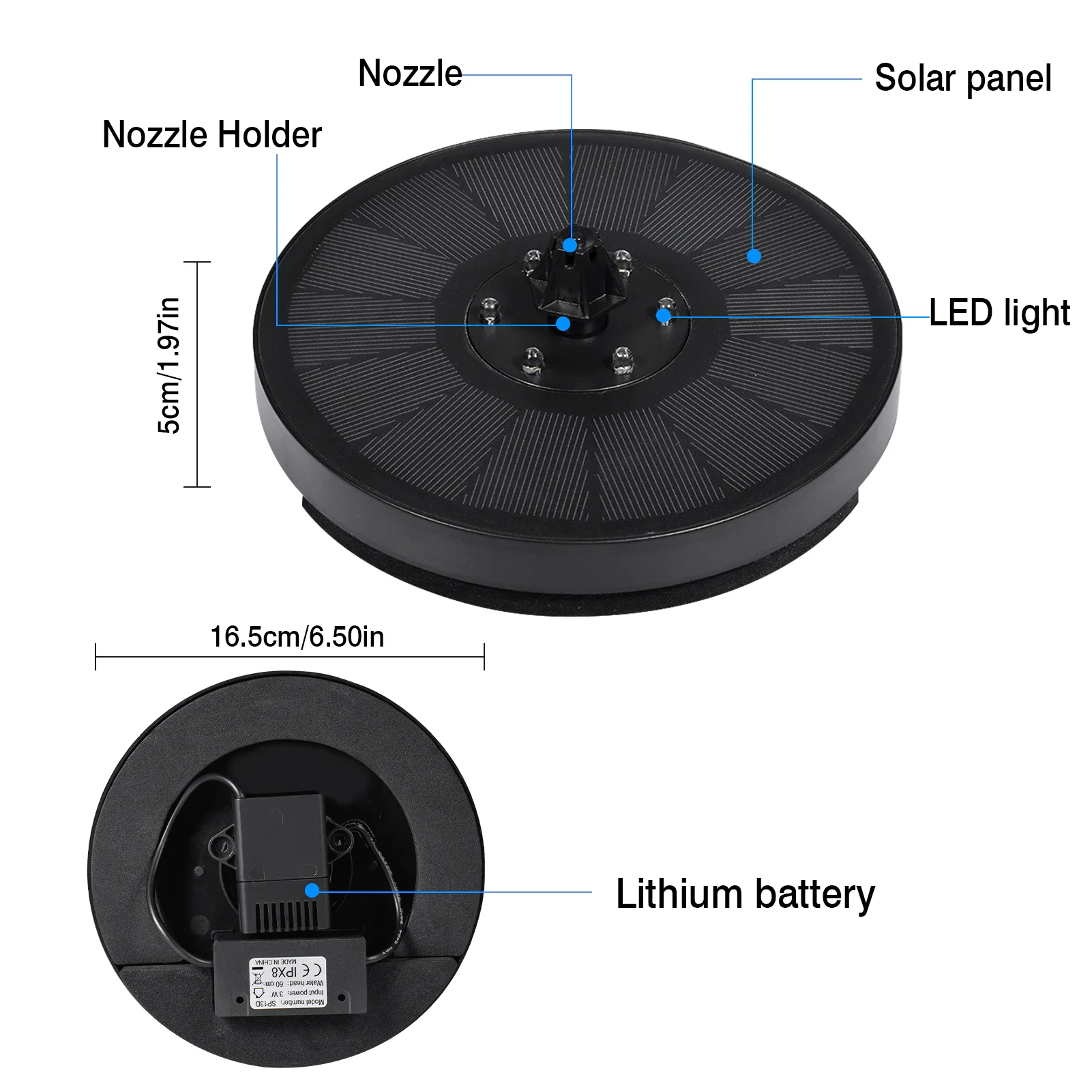

1PCS 7V/3W Solar Water Fountain Pump Colorful 6 LED Lights Floating Garden Fountain Pump Swimming Pools Pond Lawn Decor