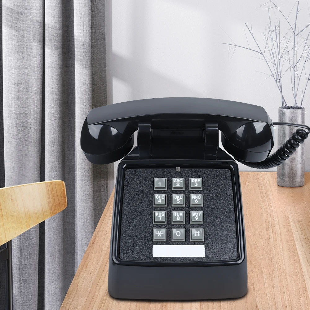 corded retro home telephones classic analog black phone vintage old fashion antique landline telephones for home office hotel free global shipping