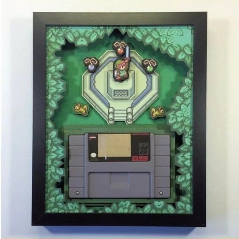 3D Shadowbox Супер Марио Bros Zeldaed ностальгическая игра ПВХ настенная живопись украшения