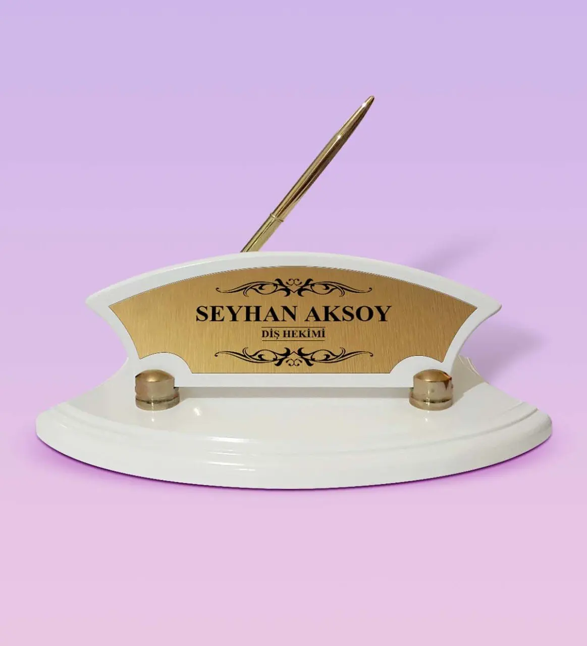 

Personalized Pen Wood Table İsimliği (White Texture)