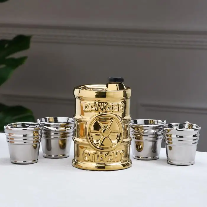 Коньячный набор 'Бочка' 4 предмета булат керамика 0.7/0.1 л | Дом и сад