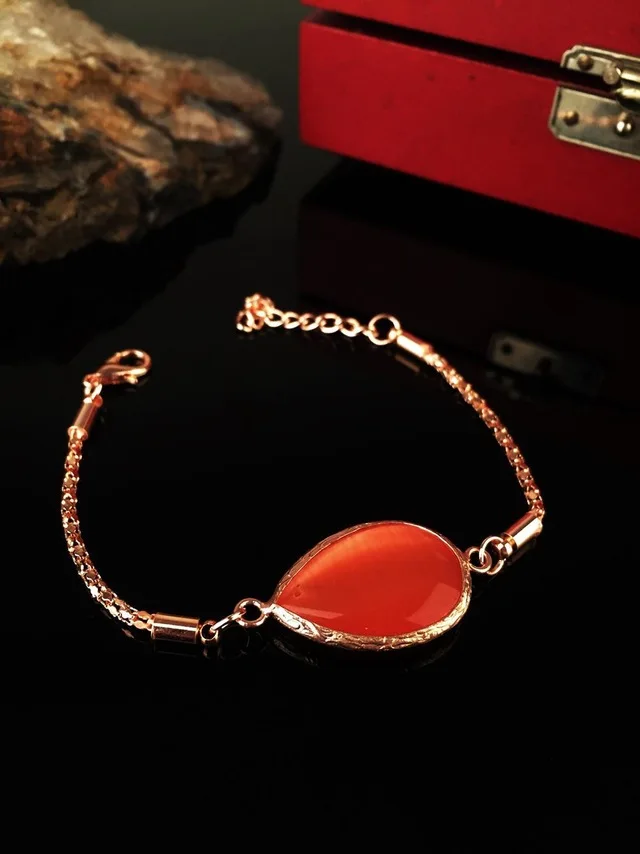

Dr Stone натуральный камень женский браслет с покрытием из розового золота кошачий глаз 372887878