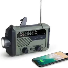 Emergency Radio 2000mAh-Solar Hand Crank Portable AM/FM/NOAA Weather Radio with Flashlight&Reading Lamp Cell Phone Charger