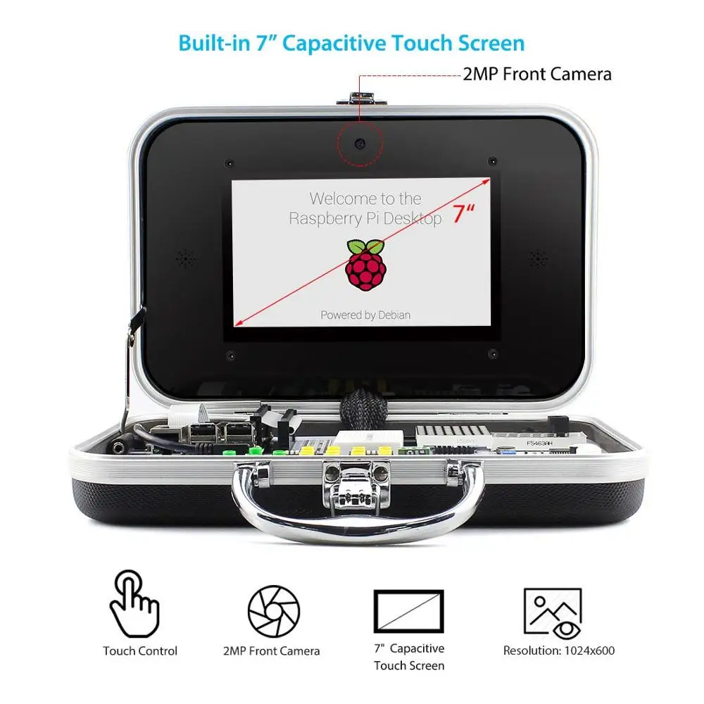 Elecrow Crowpi Raspberry Pi 4B Расширенный комплект все-в-одном 7 дюймов сенсорный экран детский компьютер DIY дизайн образовательный обучающий комплект - Цвет: RPI 4B Advanced Kit
