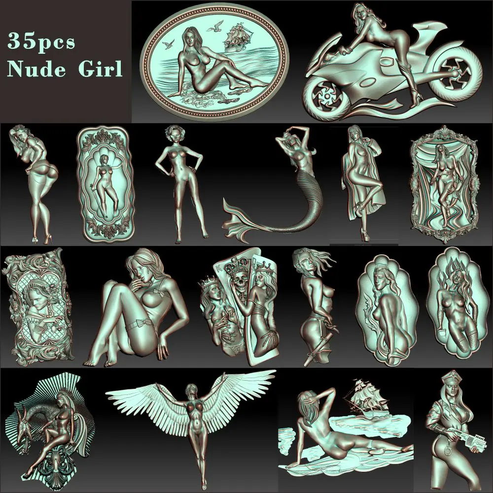 

3d модель STL рельеф для маршрутизатора с ЧПУ формат STL Artcam Aspire naked woman Cut3D Vcarve 35 шт. Обнаженная девушка набор