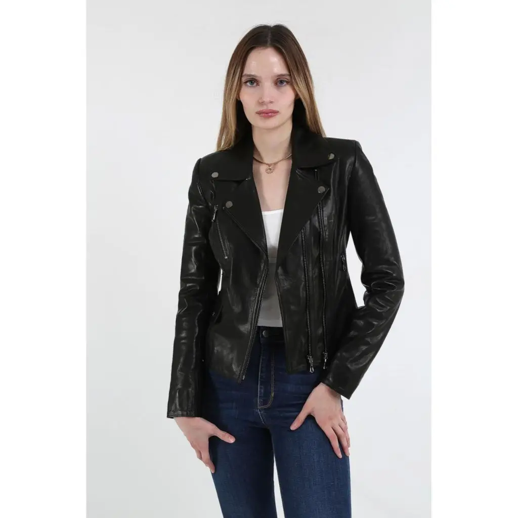Women Leather Jacket Genuine Real Leather Jacket leather Coat lambskin coat Female Jacket Genuine Leather Women's Black Coat