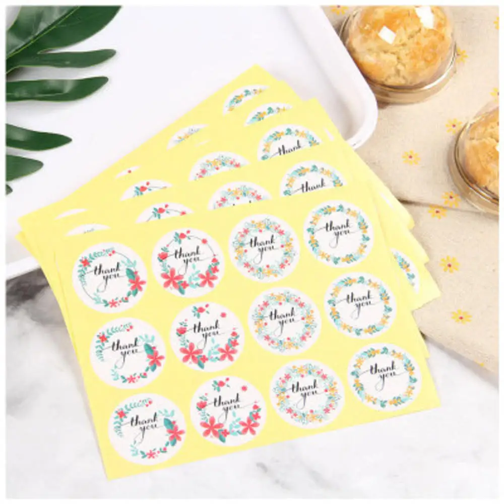 1 sheet Round Colored Garland Thank You Seal Sticker Kraft Paper Packaging Label Supplies | Дом и сад