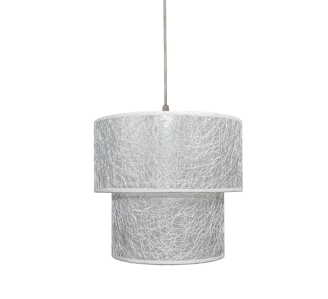 

Senay Lightning, Dual Cylinder PVC Fabric Chandelier-Silver