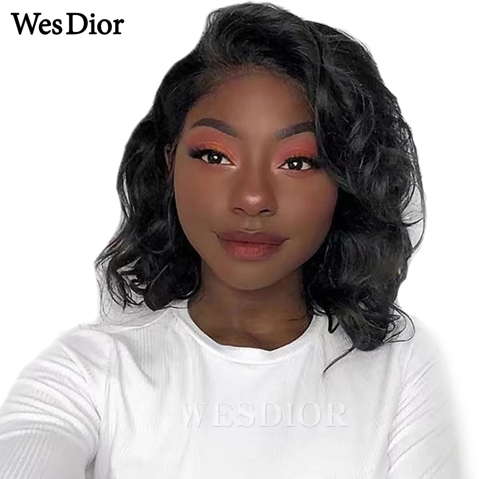 

Body Wave Short Bob Wig 13x4 Lace Frontal Human Hair Wig 4x4 Brazilian Remy Body Wave Closure Wigs Pre Plucked With Baby Hair