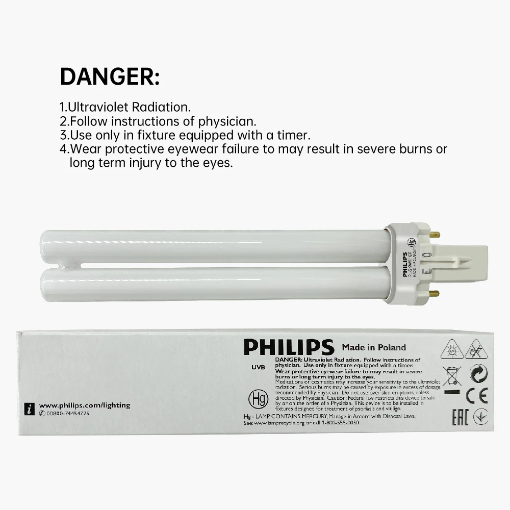 Ультрафиолетовая лампа для фототерапии PHILIPS PL-S нм 9 Вт/01/2P NB UVB 311NM | Красота и
