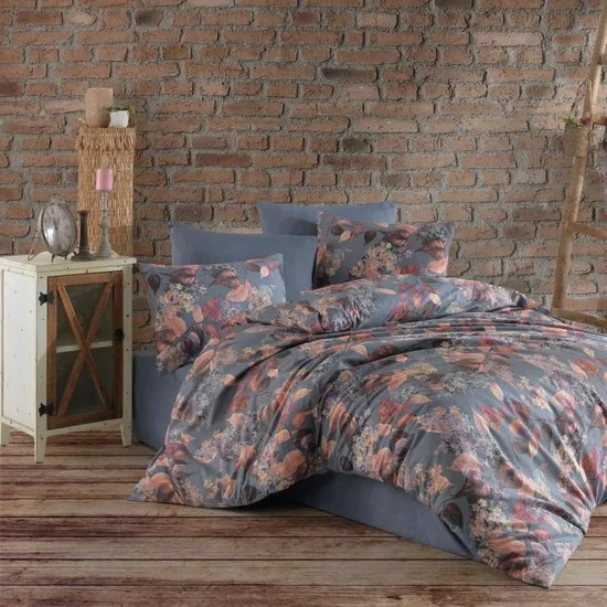

Varol Cotton Satin Double Duvet Cover Set - Aqua