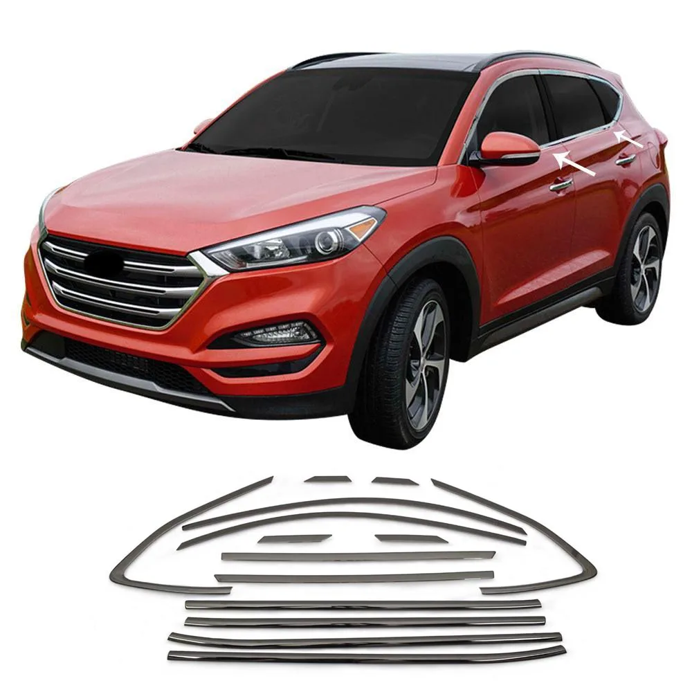 

Хром-стекло для Hyundai Tucson, 14 шт., нержавеющая сталь, черный (2015-)