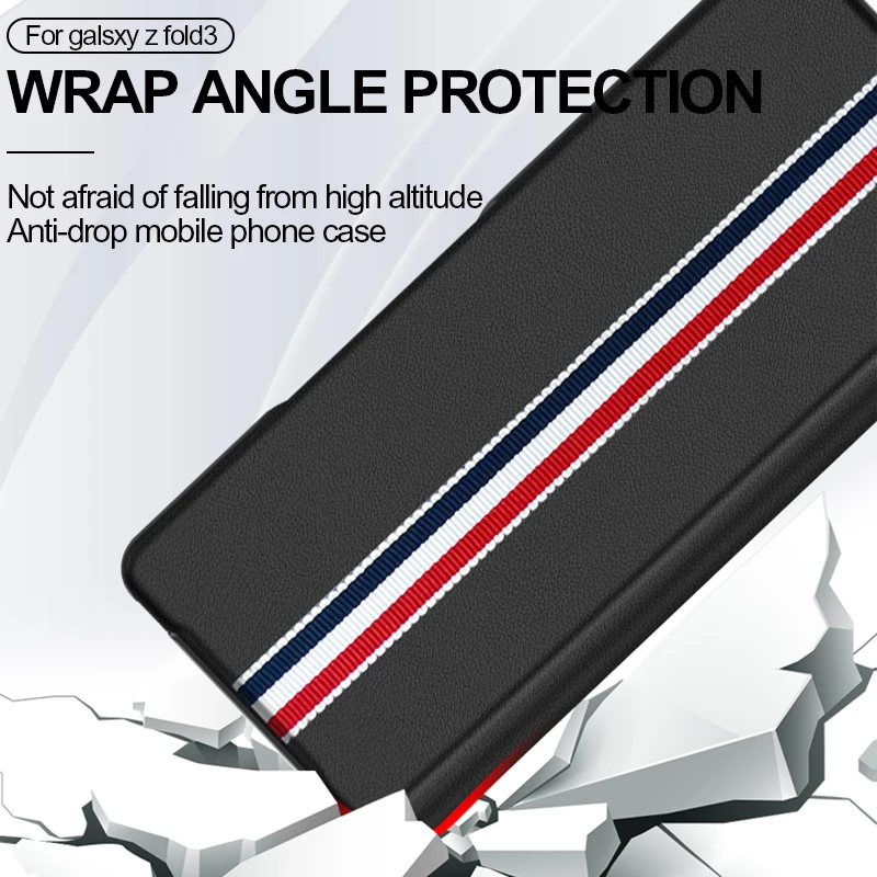 ultra thin genuine leather magnetic flip cover for samsung galaxy z fold 3 fold3 5g case all inclusive phone case free global shipping