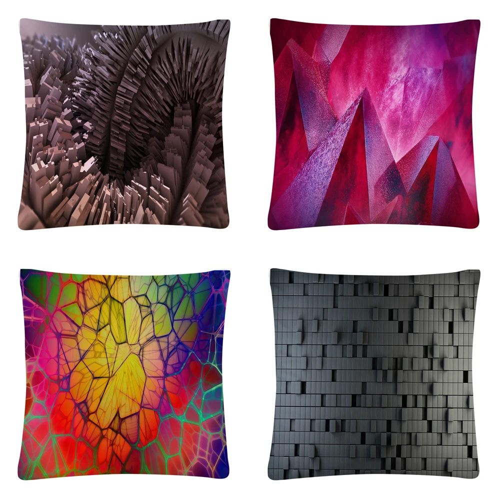 

Geometric diamond/fiber pattern Soft Short Plush Cushion Cover Pillow Case for Home Sofa Car Decor Pillowcase 45X45cm