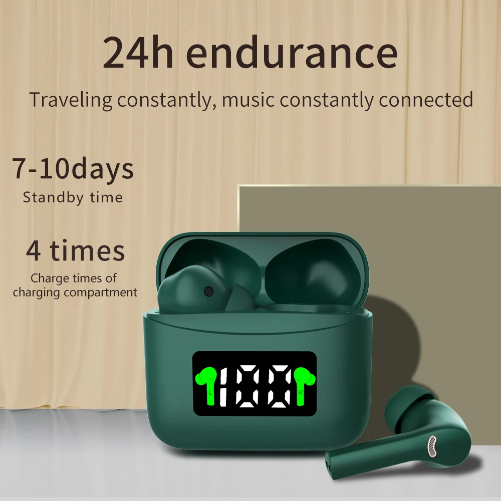 저렴한 신제품 J5 TWS 블루투스 2020 이어폰, 3D 스테레오 사운드 이어 버드 스포츠 무선 헤드폰 듀얼 마이크 충전 박스 30 세트 5.2