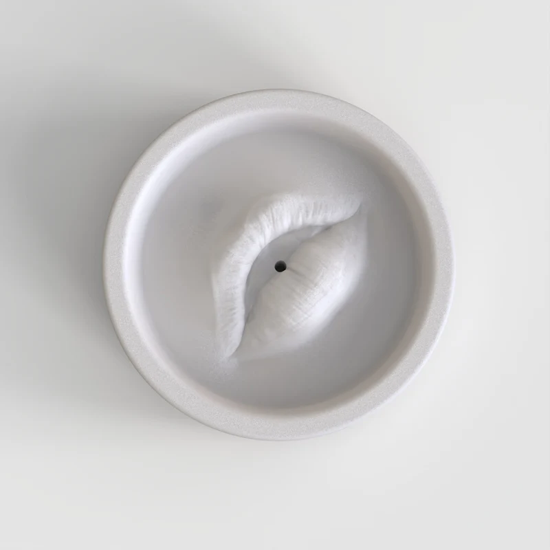 Molde de silicona de inserci&oacute;n de incienso de hormig&oacute;n, bandeja de incienso de aromaterapia con dise&ntilde;o creativo en forma de boca, decoraci&oacute;n artesanal-4