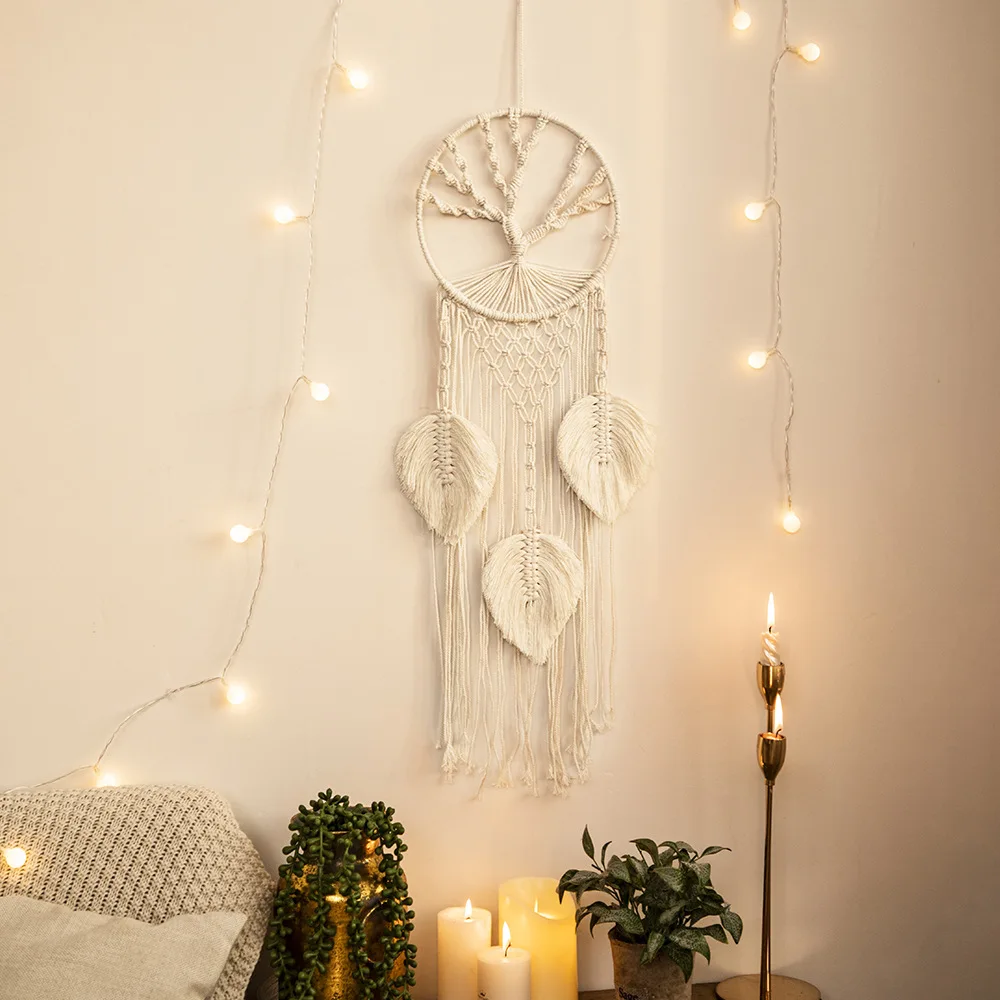 

Boho Tassel Life Tree Dream Catcher Macrame Tapestry Wall Hanging Weaving Home Decoration Nordic Bedroom Ins Pendant Gift Decor