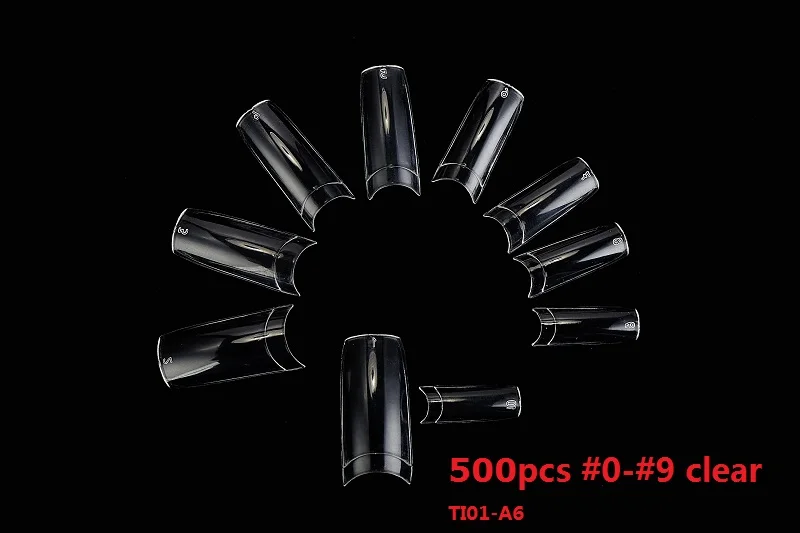 

500Pcs Clear White Natural French False Acrylic Nail Tips UV Gel Ultra Flexible Size #0- #9 Pack of 500 tips Fake Nail