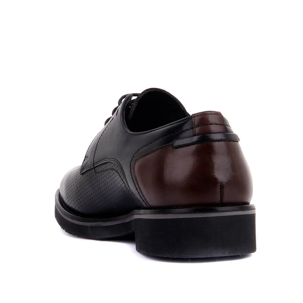 Fosco-2020 Мужская обувь из натуральной кожи повседневная на шнуровке Черная Tabacco