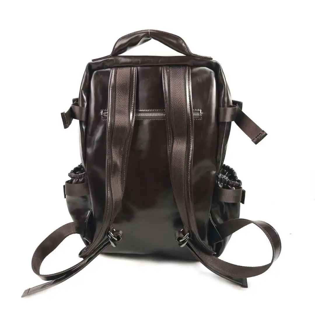 

New Brand 100% Genuine Leather Men Backpacks Fashion Real Natural Leather Student Backpack Boy Luxury Weave Computer Laptop Bag