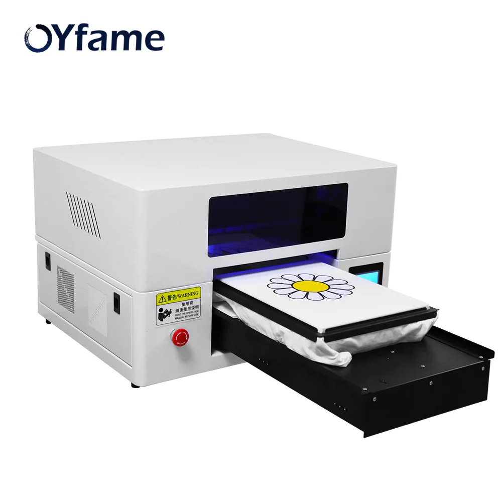 OYfame Automatic A3 Flatbed Printer A3 DTG Printer For T shirt Hoodies DTG Printing Machine With XP600 Printer head Faset Speed