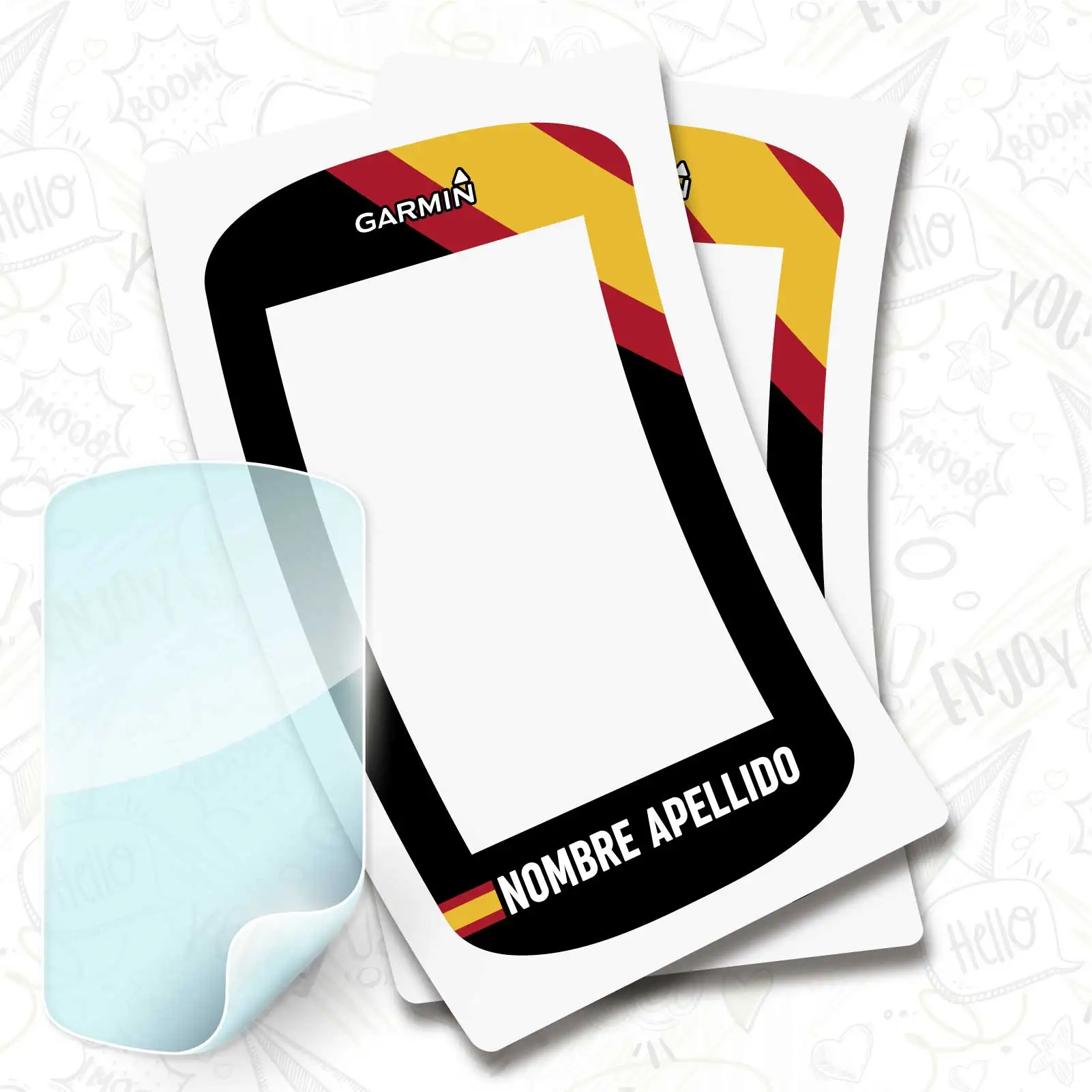2 наклейки с флагом испанское название на виниле для GARMIN EDGE EXPLORER + защитный