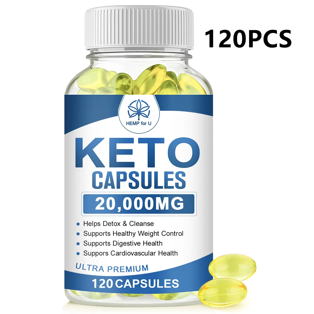 HFU 120pcs Keto Slimming Capsules Detox Weight Loss Products Relieve Pain & Anxiety Improve Sleeping Natural Dietary Supplement