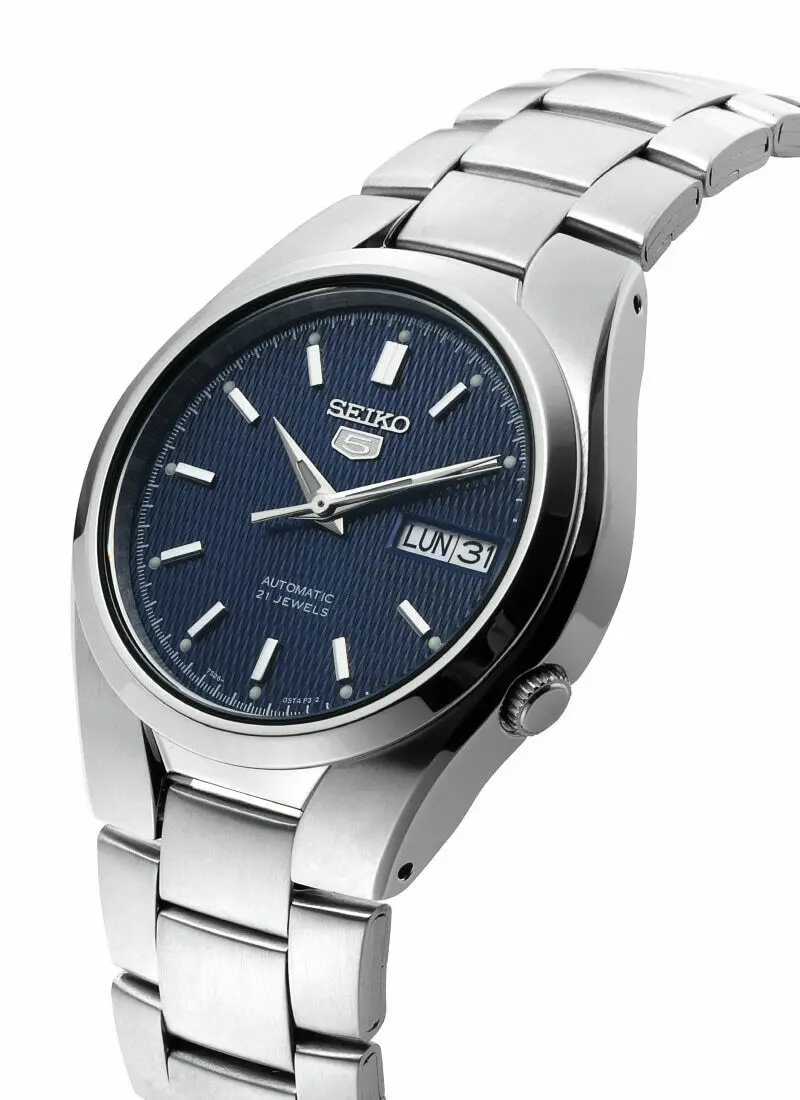 Мужские автоматические часы Seiko 5 SNK603K1 циферблат из синей стали 38 мм мужские с синим циферблатом браслет