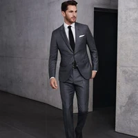 dark gray men suits business formal wedding suits for men best man blazer groom wear tuxedo slim fit costume homme