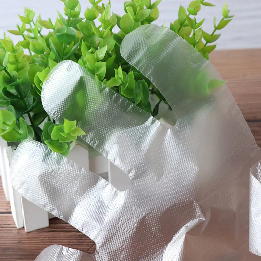 

Transparent 500Pcs/Bag Disposable Food Prep Gloves Pe Plastic Gloves Safe Food Handling Catering Beauty Salon