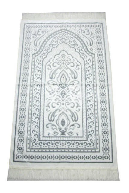 

LUXURIOUS WITH ITS WONDERFUL TEXTURE Glittery Prayer Rug - Gray Color