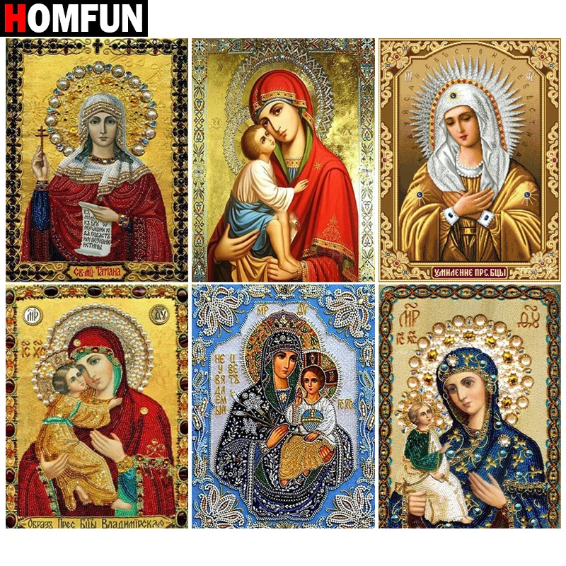 

Алмазная 5D картина HOMFUN «сделай сам», религиозная вышивка с полными стразами, картина Стразы для праздничных подарков