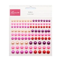 creative path half round pearls stickers self adhesive flat back assorted colors crafts embellishments scrapbooking decoration