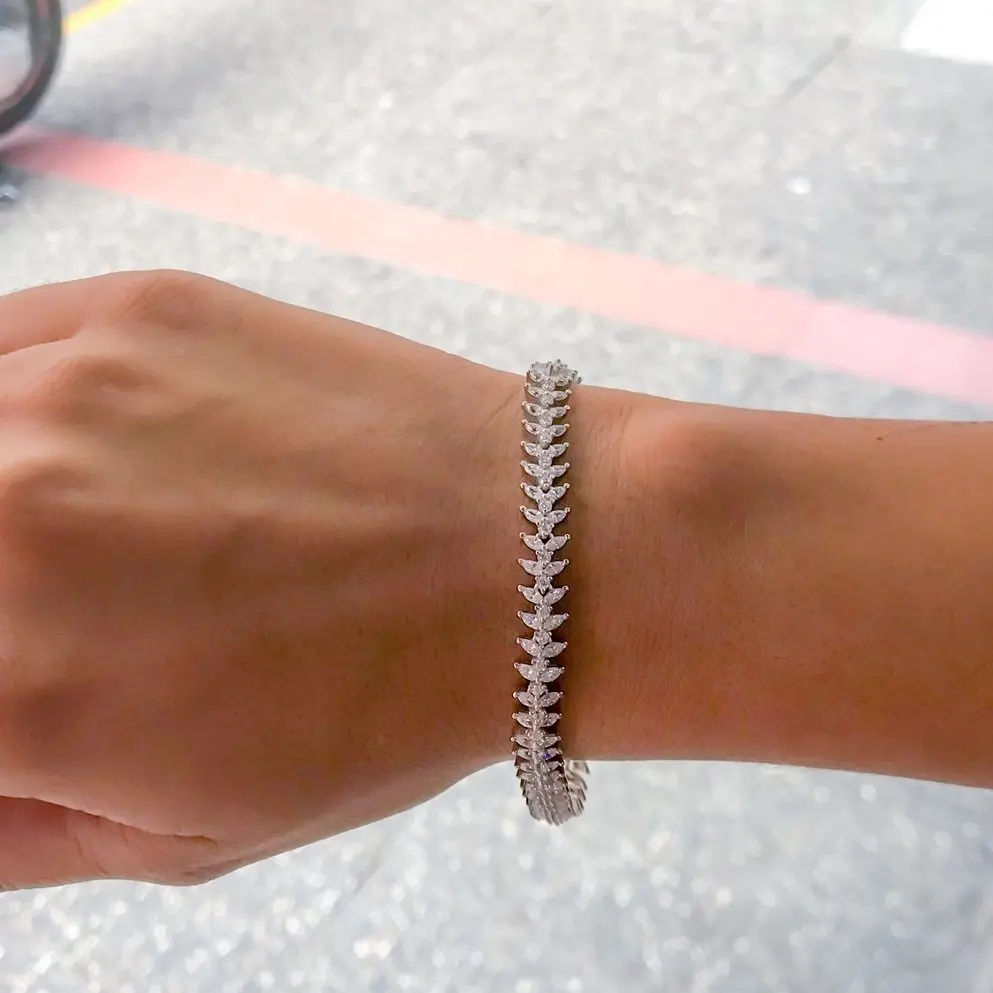 Итальянский бриллиант монтюр маркиза Циркон водотока серебряный браслет|Гибкие