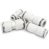 10pcs plastic pipe fittings 6 8 10 12mm pneumatic attachment quick connect converter high quality white pg coupler adapter