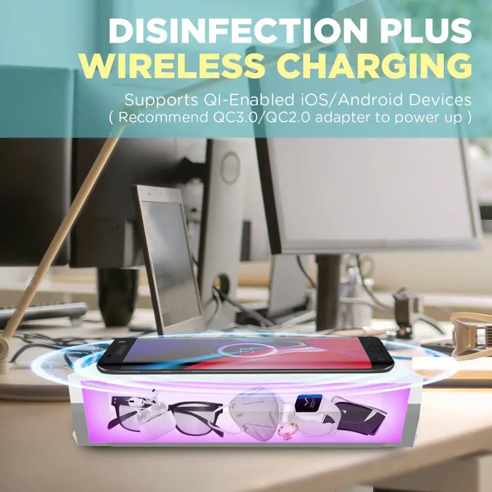 CAHOT Многофункциональная СВЕТОДИОДНАЯ Беспроводная зарядка для телефона с