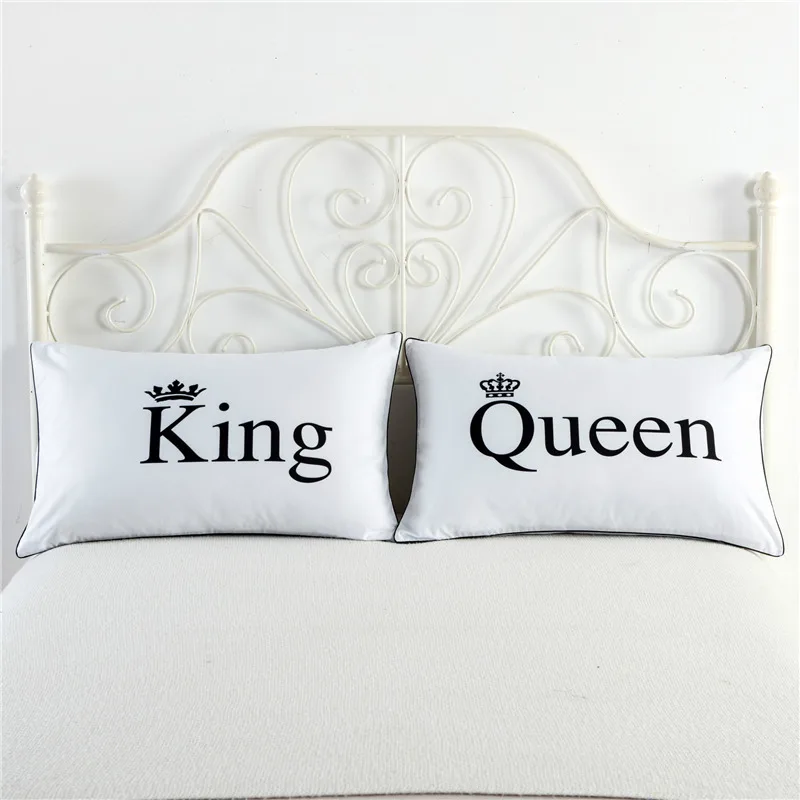 Funny White Couple Pillowcase Modern Brief Bedding Pillow Case Comfortable Cushion Cute Cover With 21 Patterns Optional | Дом и сад