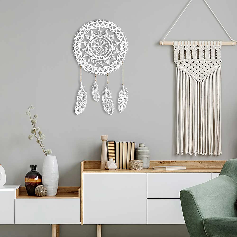 

Dreamcatcher metal wall art home office living room bedroom wall decor interior decoration Nordic styles stainless Waaw