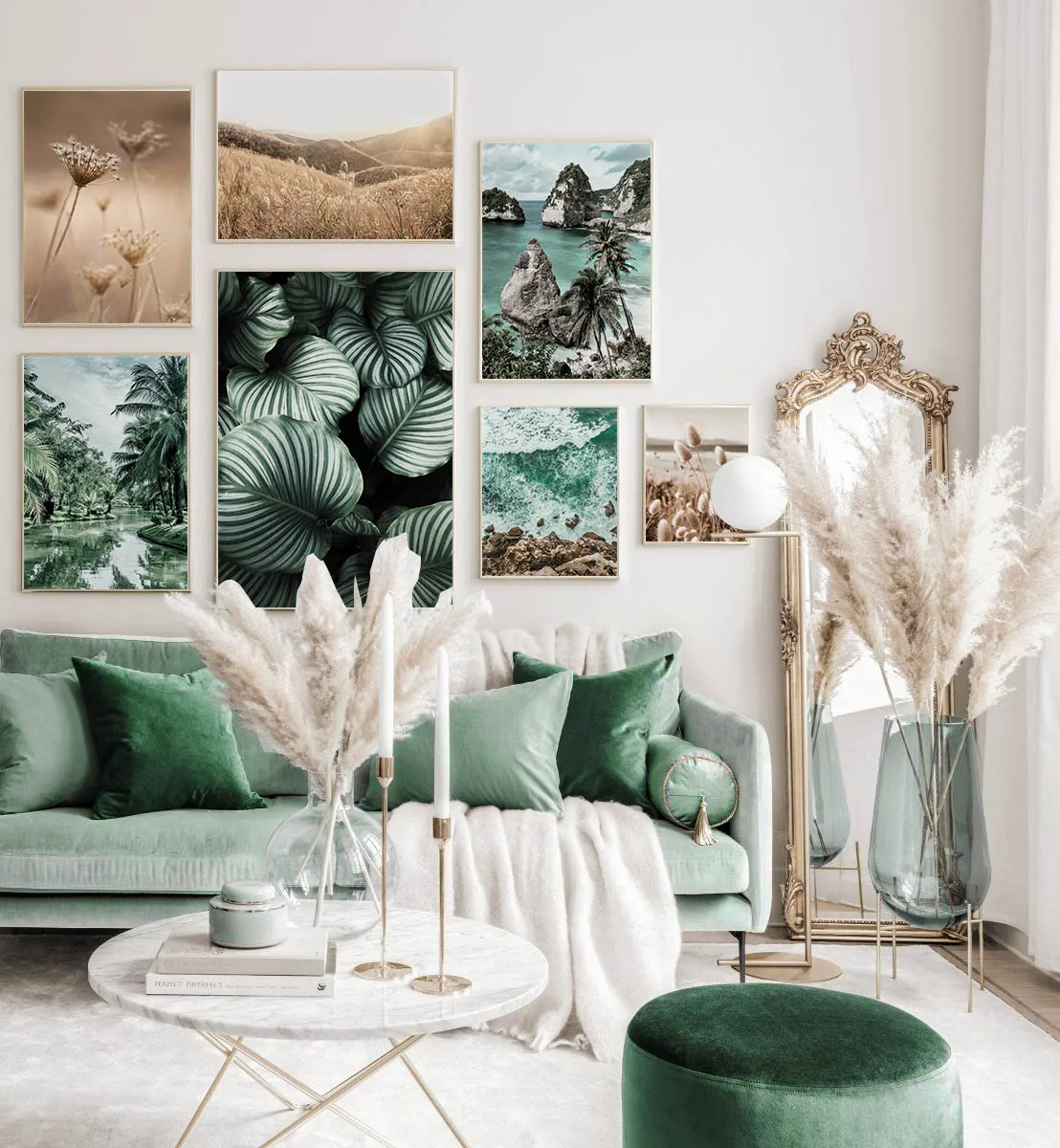 Пляжная трава Бали листья природный ландшафт Постер скандинавский домашний