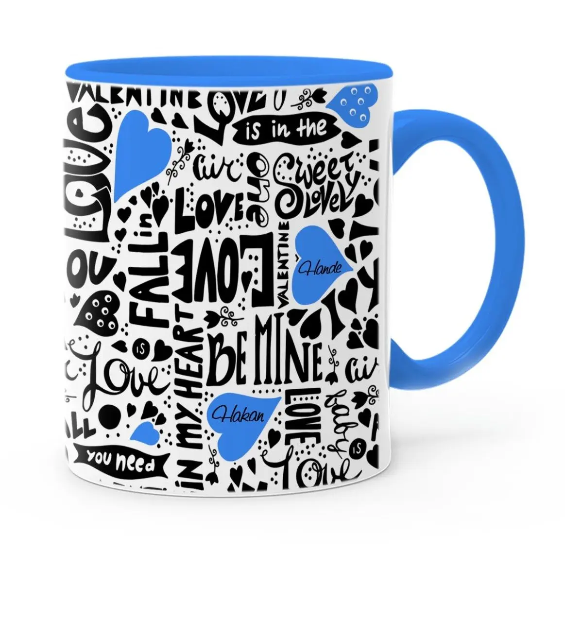 

Персонализированные день Святого Валентина тематическая синяя кружка чашка-75