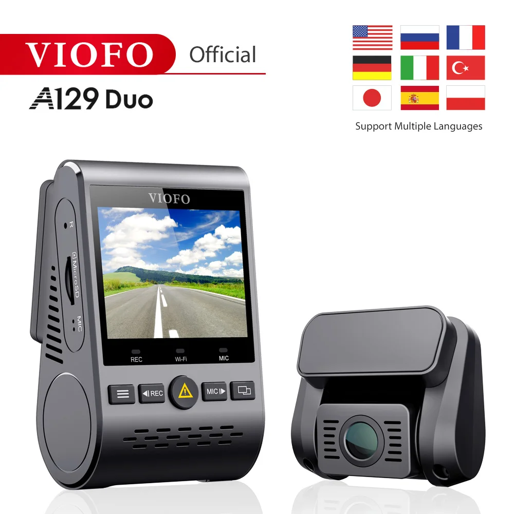 «viofo» A129Duo двухканальный Wi-Fi Full HD 1080P DVR Передняя Задняя камера видеорегистратор просмотр нескольких языков