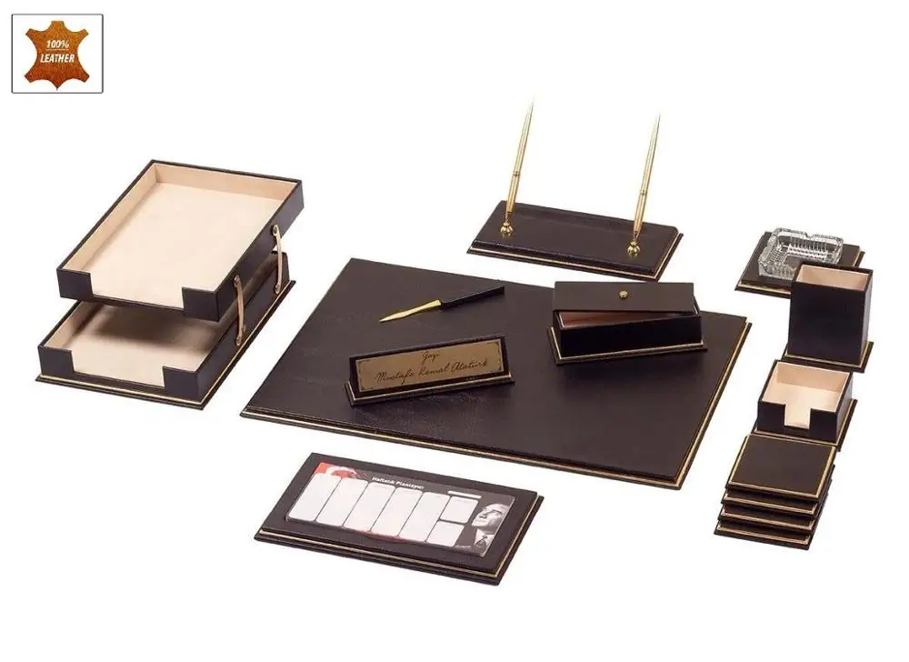 Набор из 15 предметов натуральной бычьей кожи органайзер для стола офисные